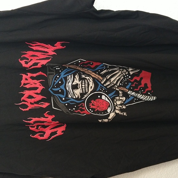 NWOT Men's Return To Sender Sell Your Soul Black Reaper Shirt Skull Skeleton XXL - Picture 2 of 7